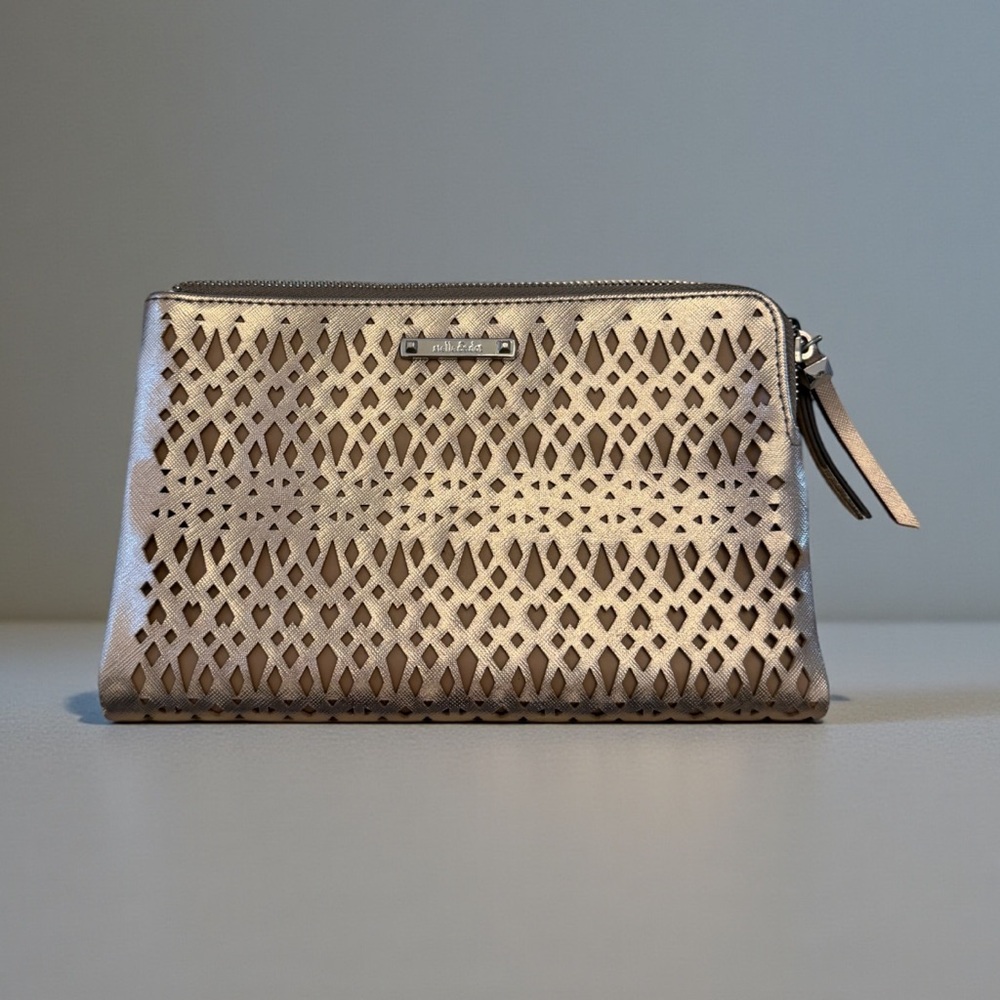 SELLA & DOT Double Sided Champagne Metallic Wallet Clutch Bag